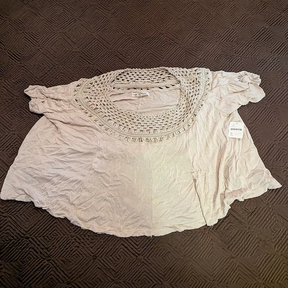 We The Free Colette Crochet Top - Ivory - M - NWT